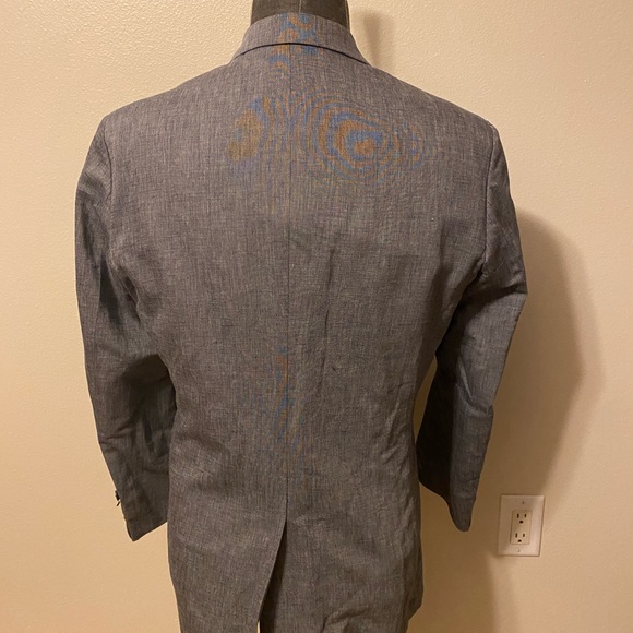 H&M Dark Grey Linen 42R Slim Fit Blazer - Picture 3 of 5